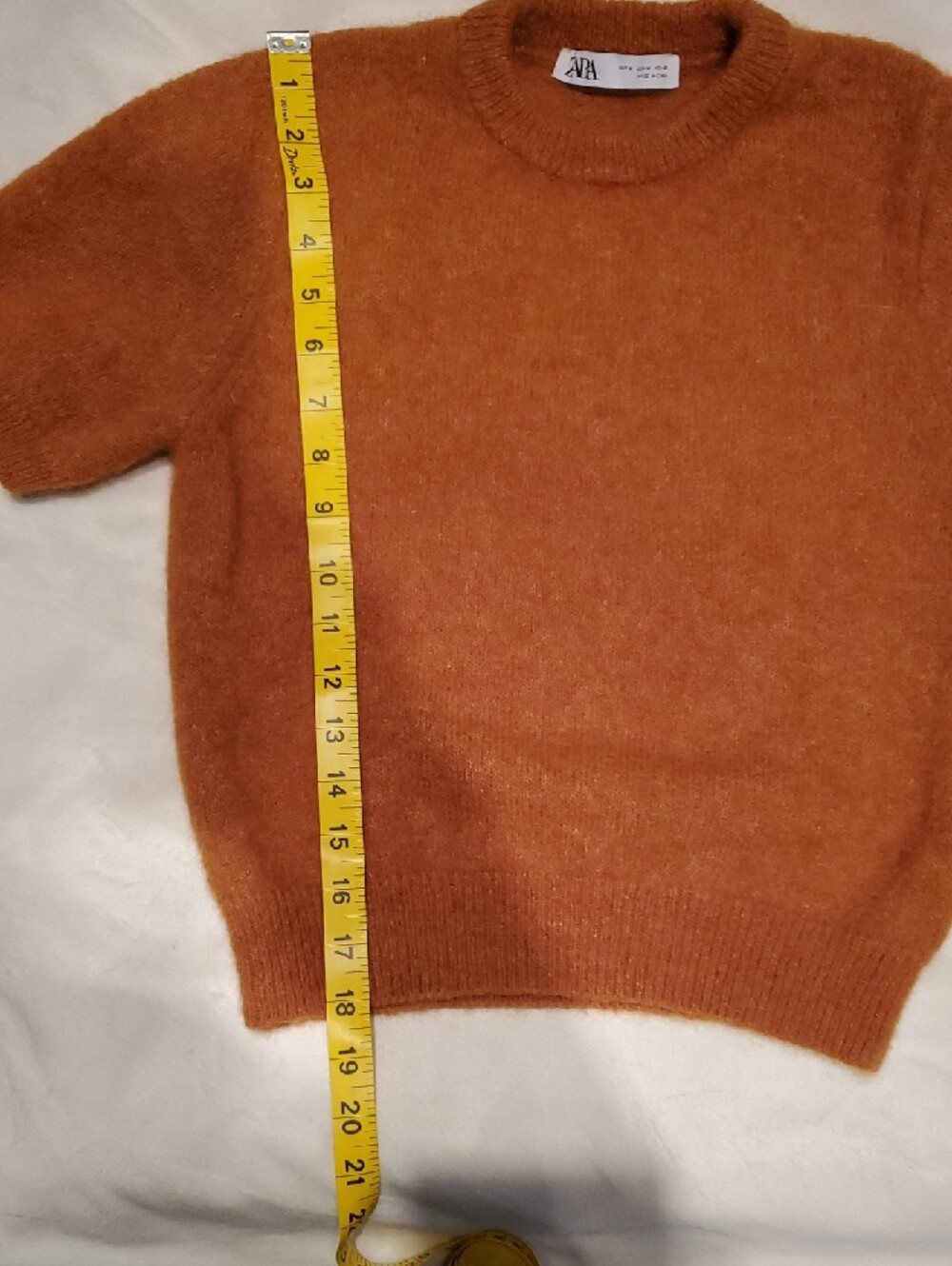 zara women's ss crewneck mohair-blend sweater rust color size medium - Picture 9 of 10